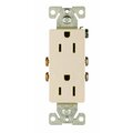 Eaton Wiring Devices Duplex Receptacle, 2 -Pole, 15 A, 125 V, Back, Side Wiring, Nema: 5-15R, Light Almond 1107LA